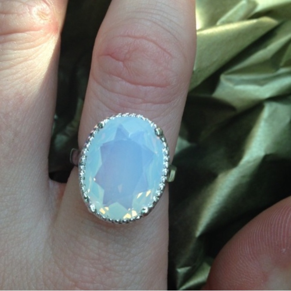 Sterling silver moonstone ring